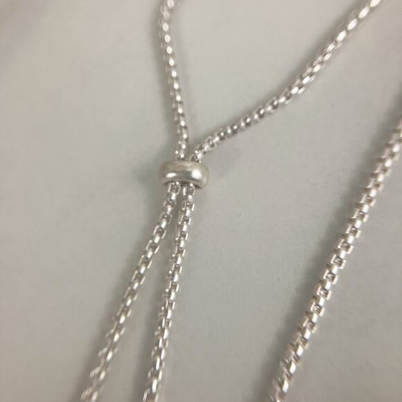 VTG Signed Carol Dauplaise Necklace Silver Tone Light Blue Feathers, Y2K Boho - Picture 7 of 9